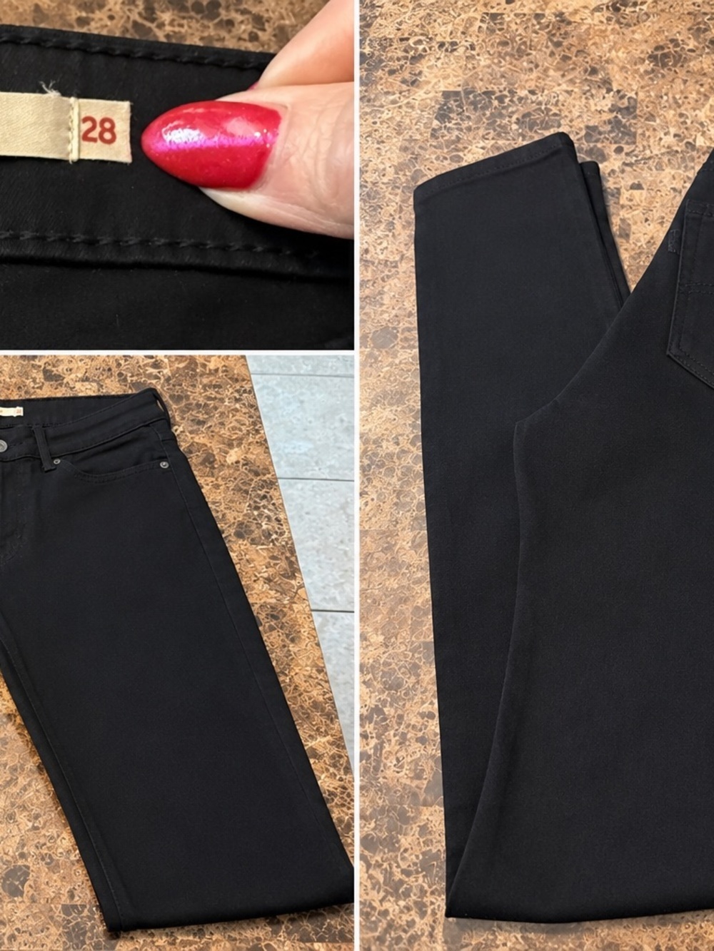 🖤 Levi’s 711 Skinny Jeans Women’s Size 28 Black Stretch Mid Rise Slim Fit